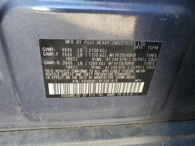 Photo 12 VIN: 4S4BSBLC8F3261870 - SUBARU OUTBACK 2. 