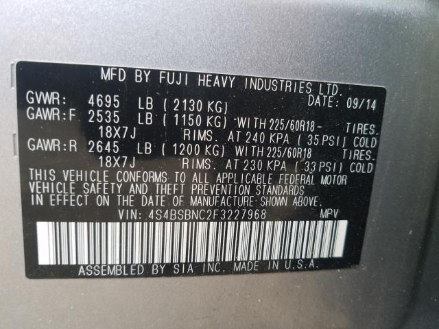 Photo 9 VIN: 4S4BSBNC2F3227968 - SUBARU OUTBACK 2. 