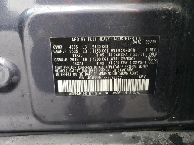 Photo 12 VIN: 4S4BSBNC3F3296622 - SUBARU OUTBACK 2. 