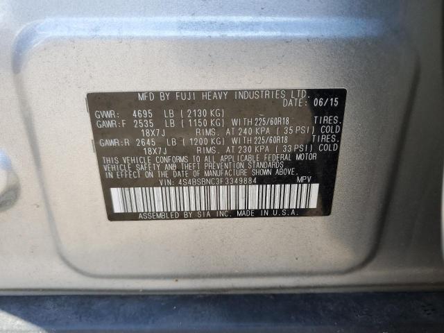 Photo 11 VIN: 4S4BSBNC3F3349884 - SUBARU OUTBACK 2. 