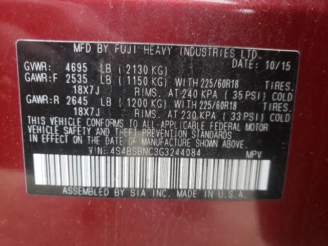 Photo 12 VIN: 4S4BSBNC3G3244084 - SUBARU OUTBACK 2. 