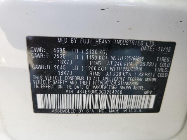 Photo 9 VIN: 4S4BSBNC3G3264268 - SUBARU OUTBACK 2. 