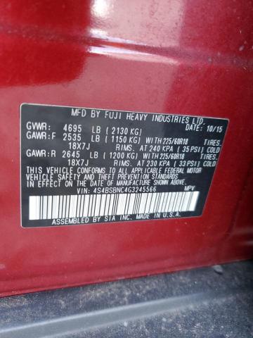 Photo 12 VIN: 4S4BSBNC4G3245566 - SUBARU OUTBACK 2. 