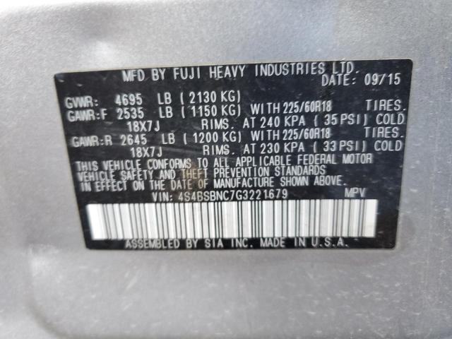 Photo 11 VIN: 4S4BSBNC7G3221679 - SUBARU OUTBACK 