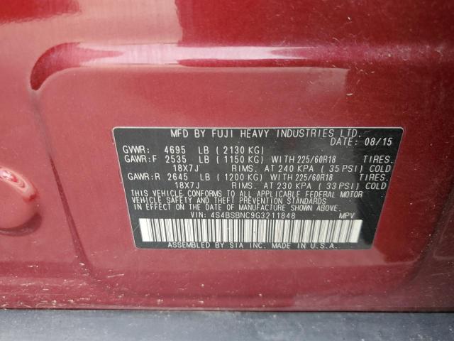 Photo 13 VIN: 4S4BSBNC9G3211848 - SUBARU OUTBACK 2. 