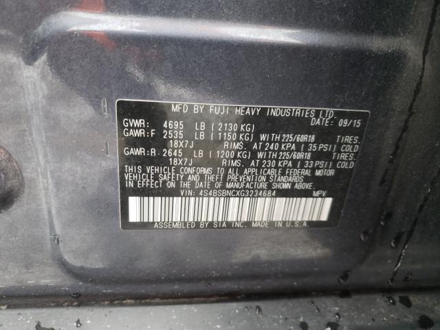 Photo 9 VIN: 4S4BSBNCXG3234684 - SUBARU OUTBACK 2. 