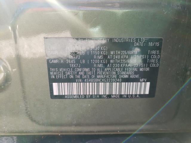 Photo 9 VIN: 4S4BSBNCXG3239240 - SUBARU OUTBACK 