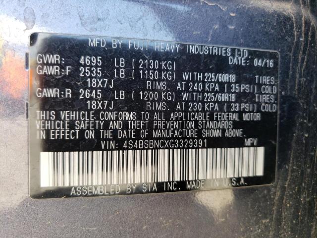 Photo 12 VIN: 4S4BSBNCXG3329391 - SUBARU OUTBACK 