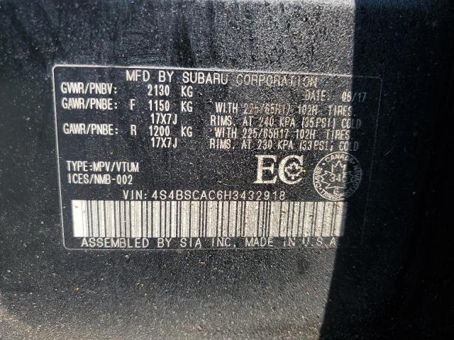 Photo 11 VIN: 4S4BSCAC6H3432918 - SUBARU OUTBACK 