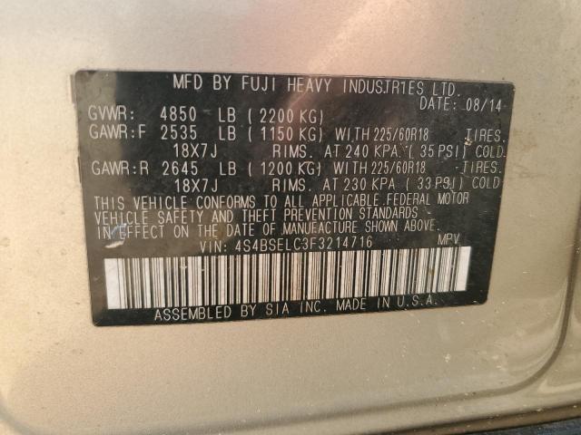 Photo 12 VIN: 4S4BSELC3F3214716 - SUBARU OUTBACK 