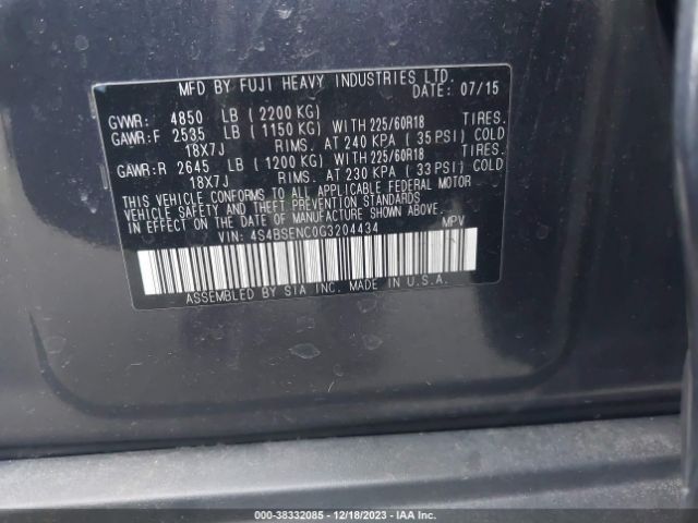 Photo 8 VIN: 4S4BSENC0G3204434 - SUBARU OUTBACK 