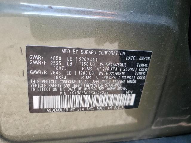 Photo 12 VIN: 4S4BSENC0K3204359 - SUBARU OUTBACK 