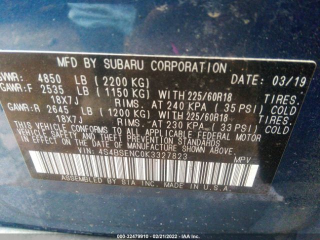 Photo 8 VIN: 4S4BSENC0K3327823 - SUBARU OUTBACK 