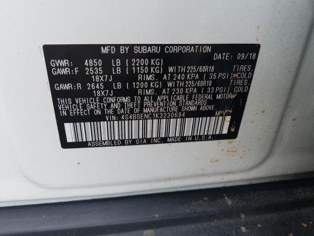 Photo 9 VIN: 4S4BSENC1K3230694 - SUBARU OUTBACK 3. 