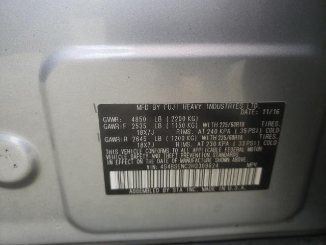 Photo 9 VIN: 4S4BSENC2H3309624 - SUBARU OUTBACK 3. 