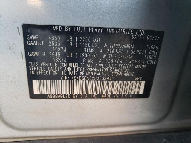 Photo 11 VIN: 4S4BSENC2H3339951 - SUBARU OUTBACK 