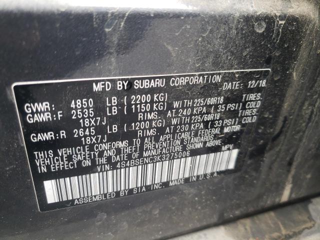 Photo 11 VIN: 4S4BSENC3K3275006 - SUBARU OUTBACK 