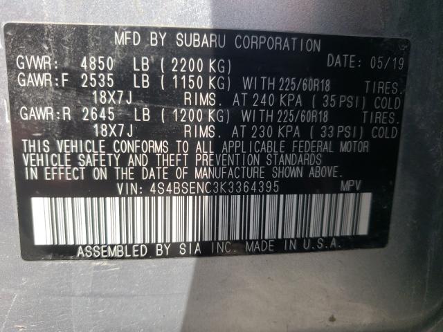 Photo 9 VIN: 4S4BSENC3K3364395 - SUBARU OUTBACK 3. 