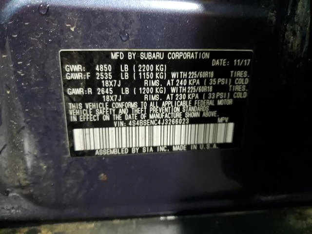 Photo 11 VIN: 4S4BSENC4J3266023 - SUBARU OUTBACK 3. 