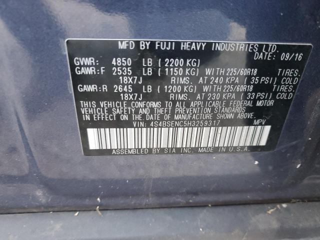 Photo 11 VIN: 4S4BSENC5H3259317 - SUBARU OUTBACK 3. 