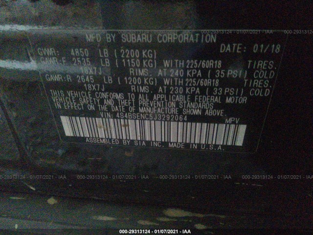 Photo 8 VIN: 4S4BSENC5J3292064 - SUBARU OUTBACK 