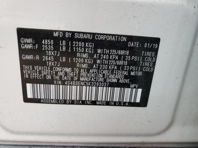 Photo 9 VIN: 4S4BSENC5K3293037 - SUBARU OUTBACK 3. 