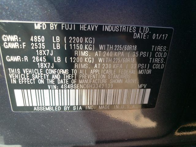 Photo 9 VIN: 4S4BSENC6H3342139 - SUBARU OUTBACK 3. 