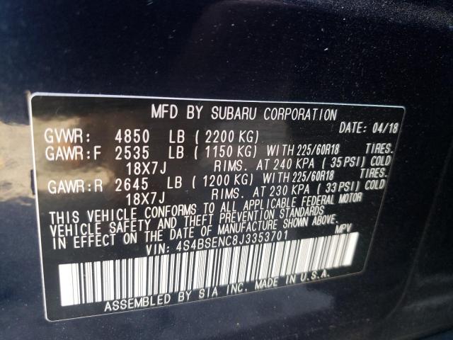 Photo 12 VIN: 4S4BSENC8J3353701 - SUBARU OUTBACK 3. 