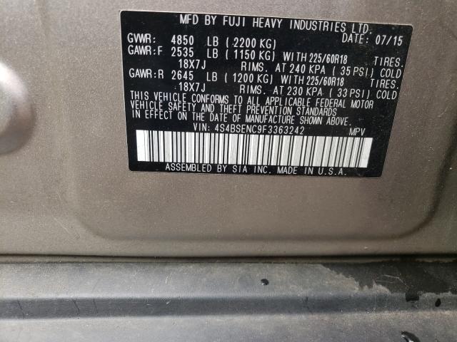 Photo 9 VIN: 4S4BSENC9F3363242 - SUBARU OUTBACK 3. 