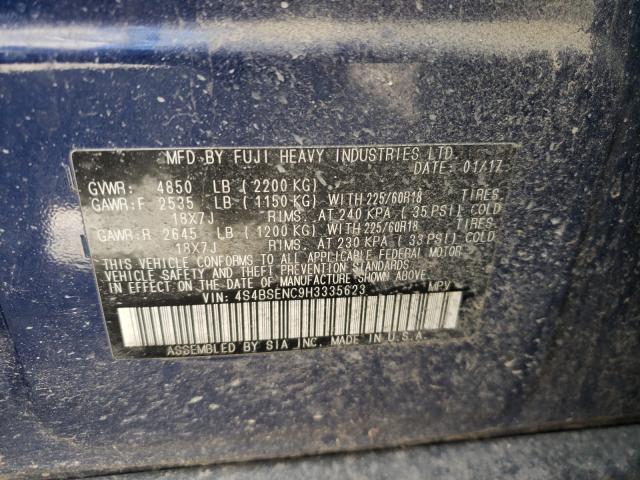 Photo 9 VIN: 4S4BSENC9H3335623 - SUBARU OUTBACK 3. 