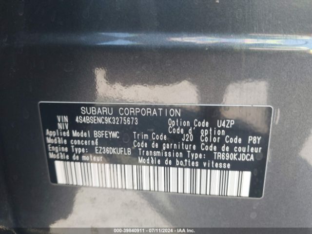 Photo 8 VIN: 4S4BSENC9K3275673 - SUBARU OUTBACK 