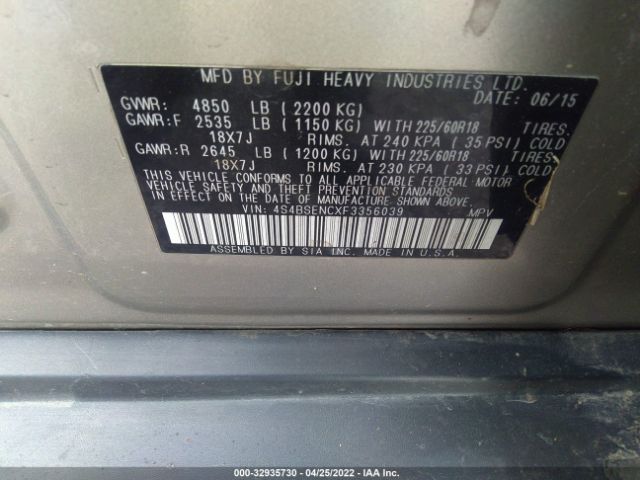 Photo 8 VIN: 4S4BSENCXF3356039 - SUBARU OUTBACK 