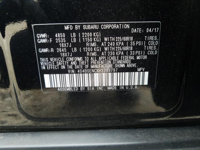 Photo 9 VIN: 4S4BSENCXH3399797 - SUBARU OUTBACK 3. 