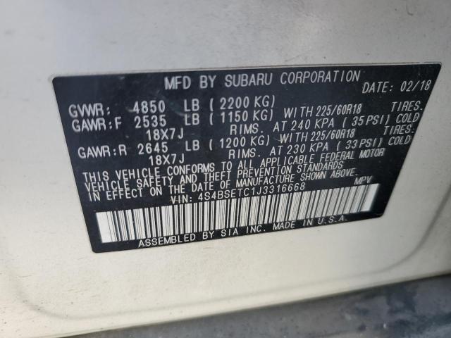 Photo 12 VIN: 4S4BSETC1J3316668 - SUBARU OUTBACK TO 