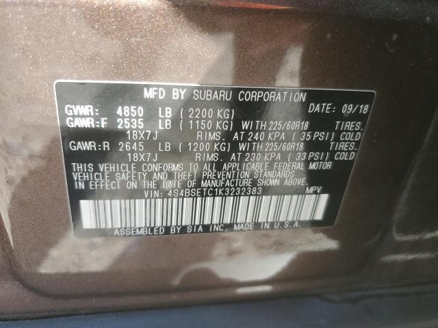 Photo 12 VIN: 4S4BSETC1K3232383 - SUBARU OUTBACK TO 