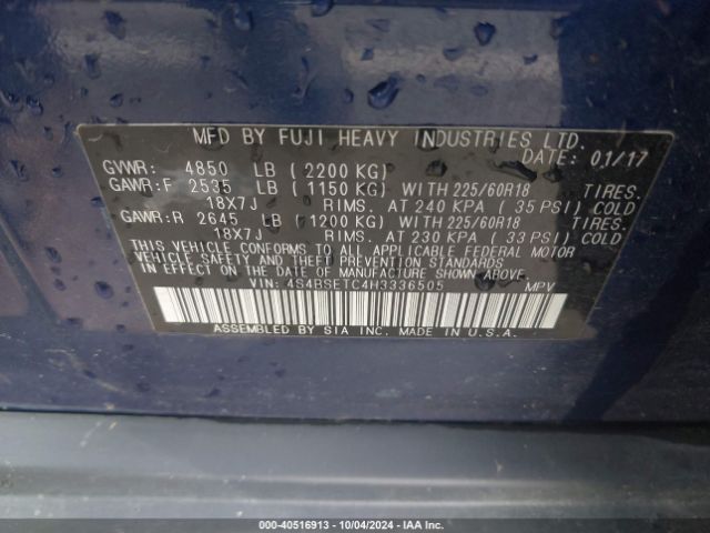 Photo 8 VIN: 4S4BSETC4H3336505 - SUBARU OUTBACK 