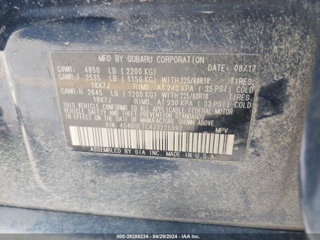 Photo 8 VIN: 4S4BSETC4J3225992 - SUBARU OUTBACK 