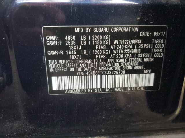 Photo 9 VIN: 4S4BSETC6J3226738 - SUBARU OUTBACK TO 