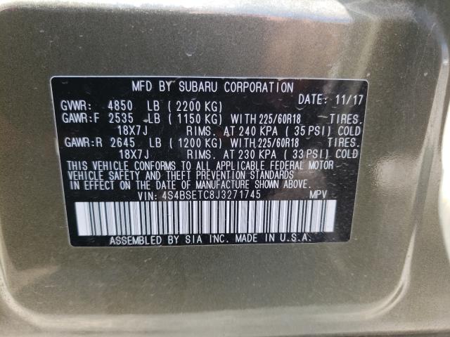 Photo 9 VIN: 4S4BSETC8J3271745 - SUBARU OUTBACK TO 