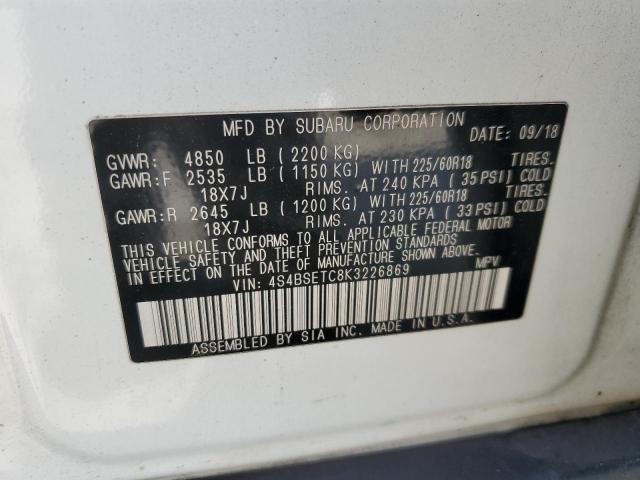 Photo 11 VIN: 4S4BSETC8K3226869 - SUBARU OUTBACK 