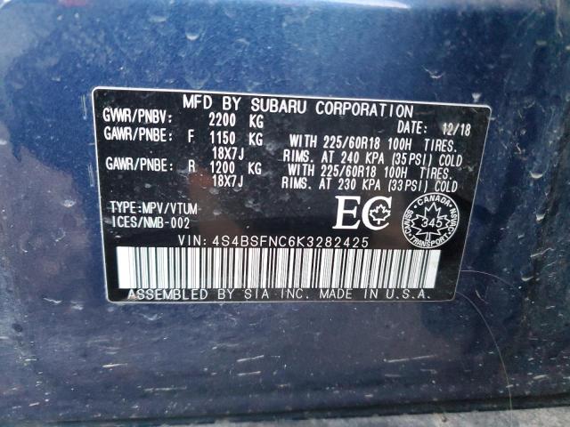 Photo 11 VIN: 4S4BSFNC6K3282425 - SUBARU OUTBACK 3. 