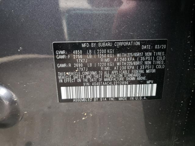 Photo 9 VIN: 4S4BTAAC4L3212896 - SUBARU OUTBACK 