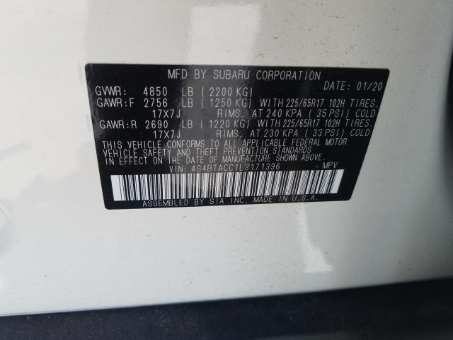 Photo 9 VIN: 4S4BTACC1L3171396 - SUBARU OUTBACK PR 