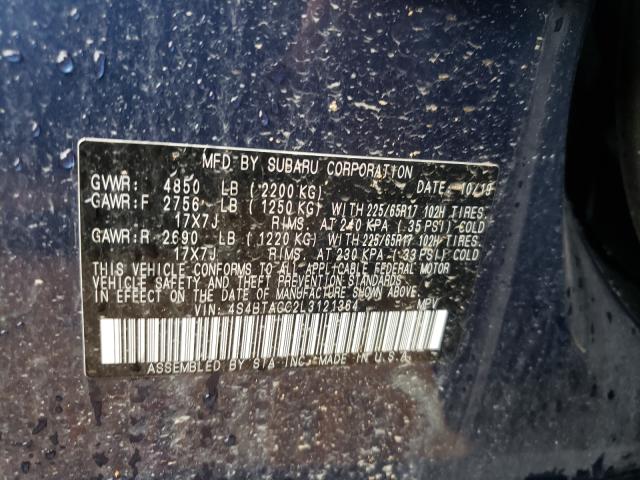 Photo 9 VIN: 4S4BTACC2L3121364 - SUBARU OUTBACK PR 