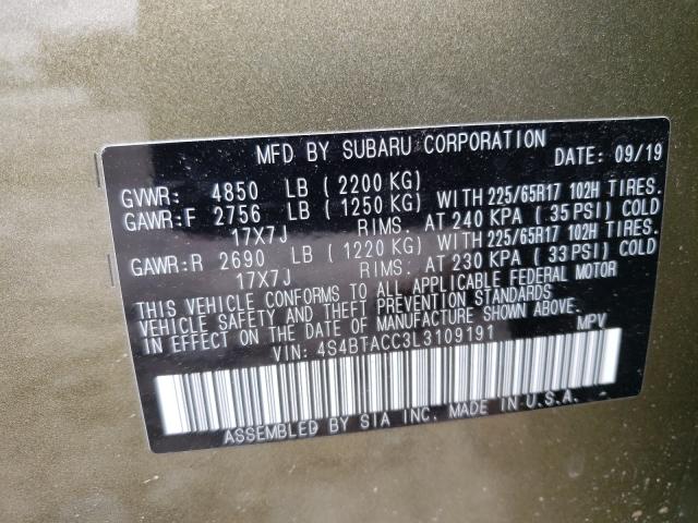 Photo 9 VIN: 4S4BTACC3L3109191 - SUBARU OUTBACK PR 