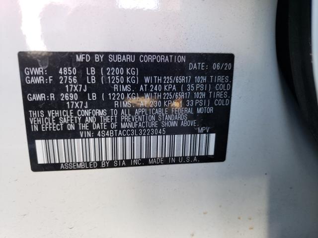 Photo 9 VIN: 4S4BTACC3L3223045 - SUBARU OUTBACK PR 