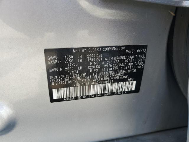 Photo 11 VIN: 4S4BTACC3N3230984 - SUBARU OUTBACK 