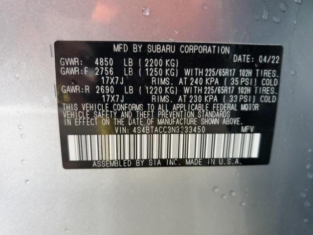 Photo 13 VIN: 4S4BTACC3N3233450 - SUBARU OUTBACK PR 