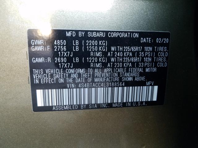 Photo 9 VIN: 4S4BTACC4L3188564 - SUBARU OUTBACK 