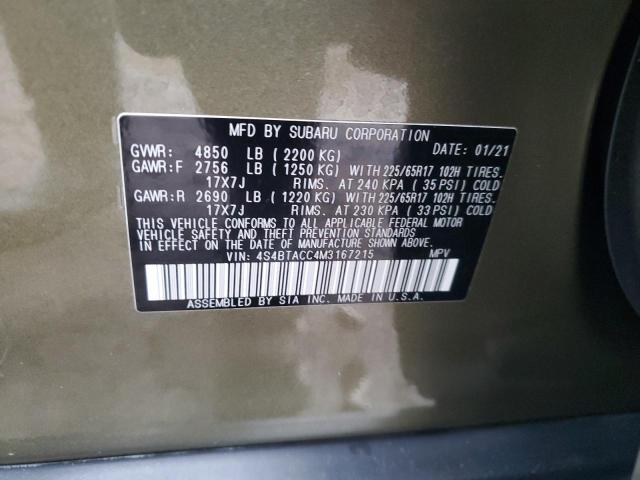 Photo 12 VIN: 4S4BTACC4M3167215 - SUBARU OUTBACK PR 